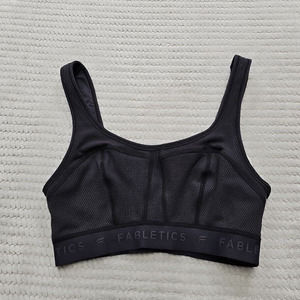 Fabletics Sports Bra Womens Small Gray Waffle Knit Fitness Gym Active